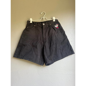 Disney Mickey Unlimited Black Denim‎ Shorts Minnie Mouse Patch in Pocket Youth 9